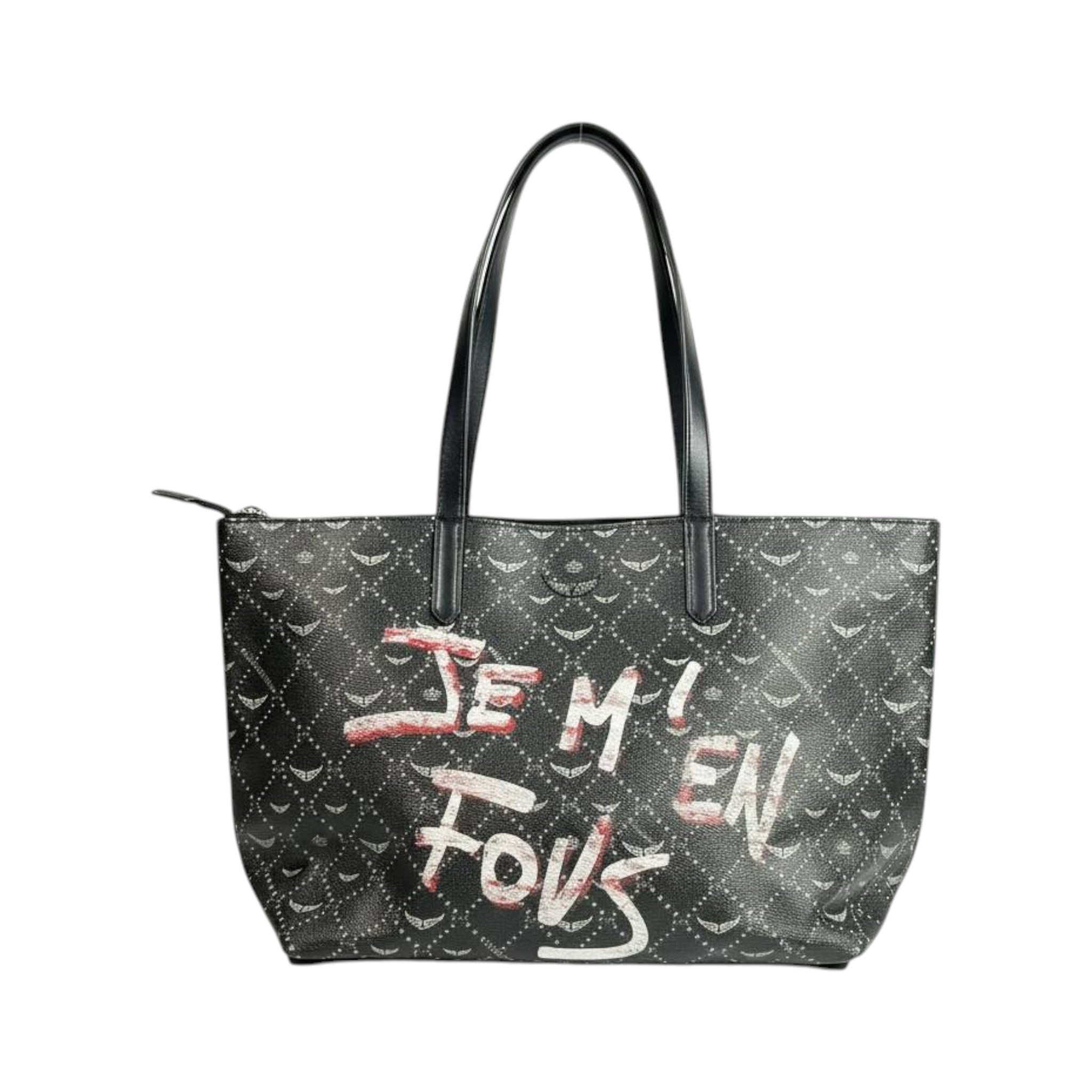 Zadig & Voltaire Inspired Black Graffiti Tote Bag 🖤✨ Luxury Shoulder Handbag for Women - MASTERPIECE