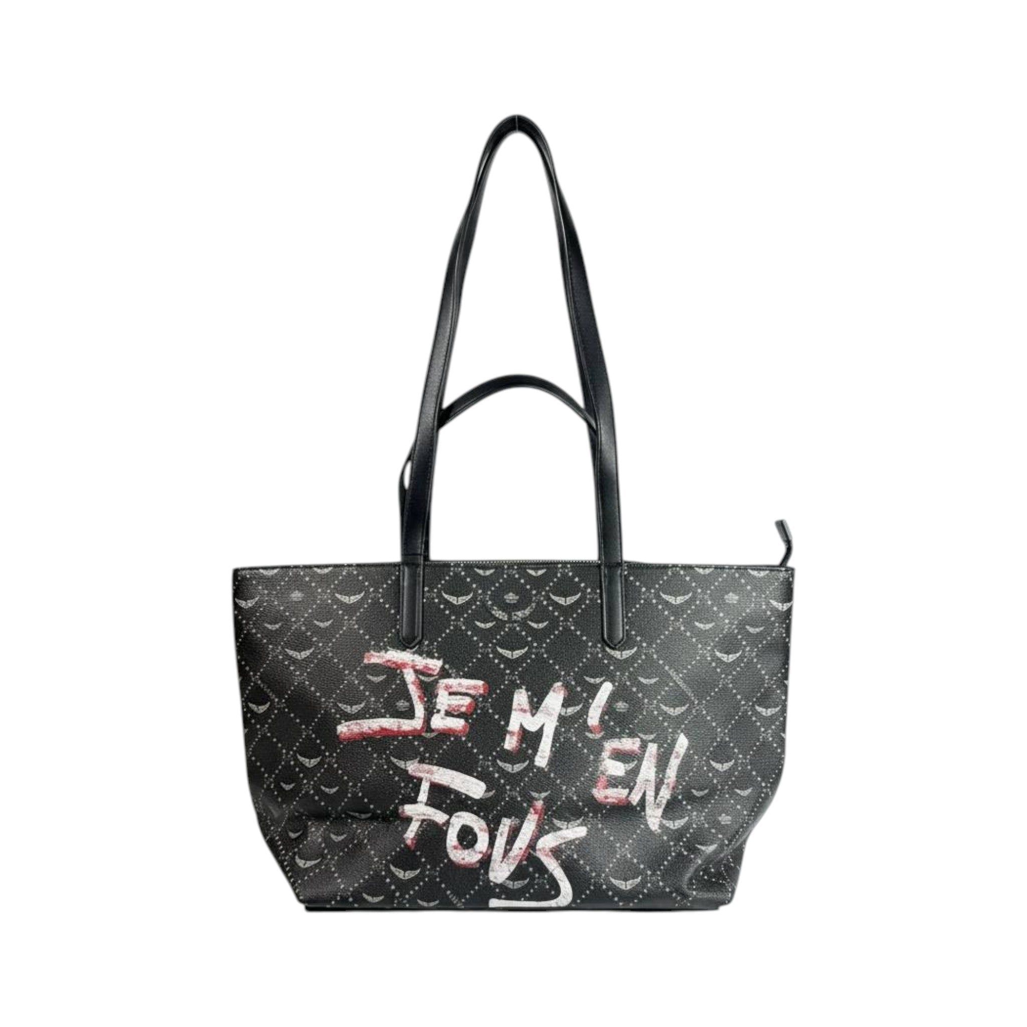 Zadig & Voltaire Inspired Black Graffiti Tote Bag 🖤✨ Luxury Shoulder Handbag for Women - MASTERPIECE