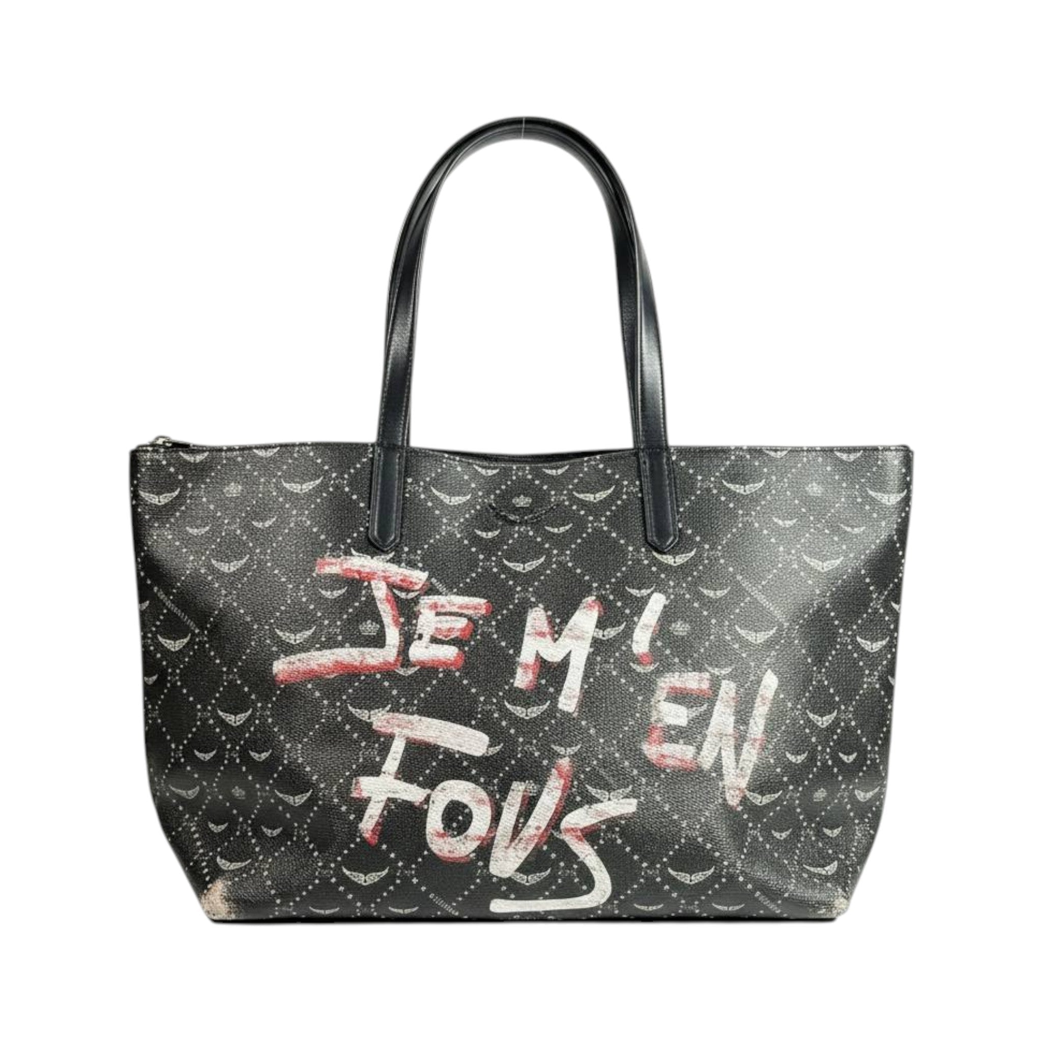 Zadig & Voltaire Inspired Black Graffiti Tote Bag 🖤✨ Luxury Shoulder Handbag for Women - MASTERPIECE