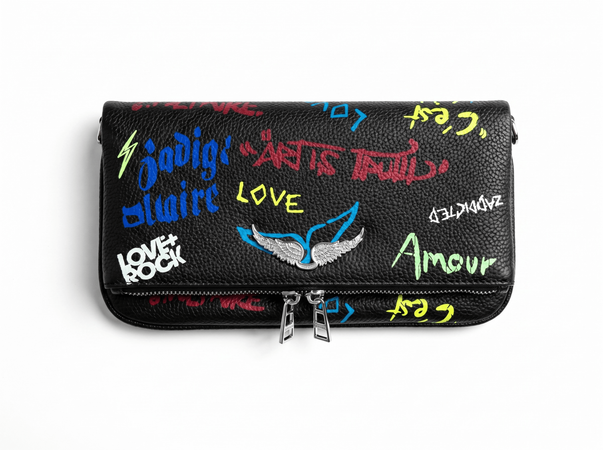 ✨ Zadig & Voltaire Rocky Graffiti Foldover Clutch Bag ✨🎨 - MASTERPIECE