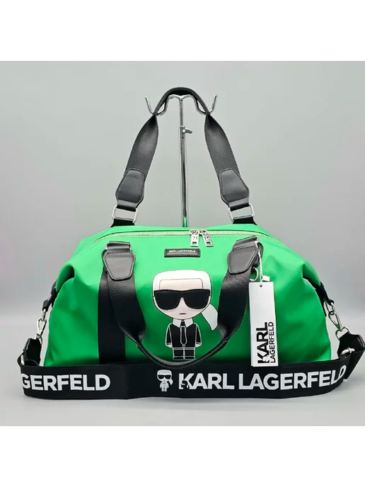 Stylish Karl Lagerfeld Iconic Green and Pink Bags