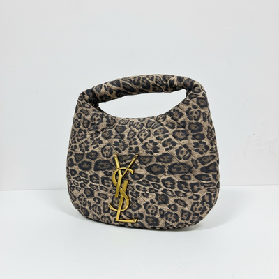 Leopard Quilted Hobo Bag with Gold YSL Logo 🐆✨