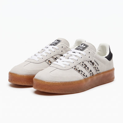 Adidas Samba sneakers beige with leopard three-stripe and gum sole