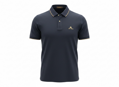 Loro Piana Navy Classic Polo Shirt 🔵✨ Textured Luxury Fit