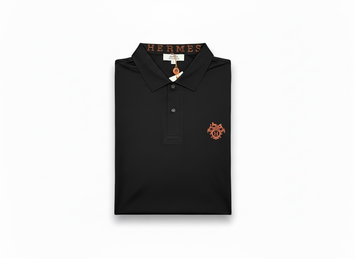 Hermès Black Polo Shirt 🖤✨ Signature Luxury Edition