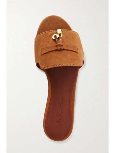 LORO PIANA Style Brown Suede Slides 🤎✨ | Minimal Luxury Edition