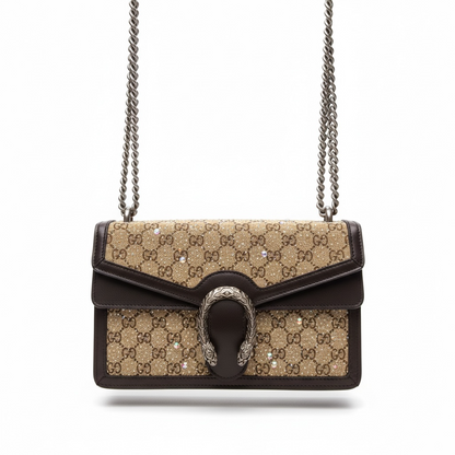 ✨👜 Gucci Dionysus GG Crystal Shoulder Bag 🐍💎