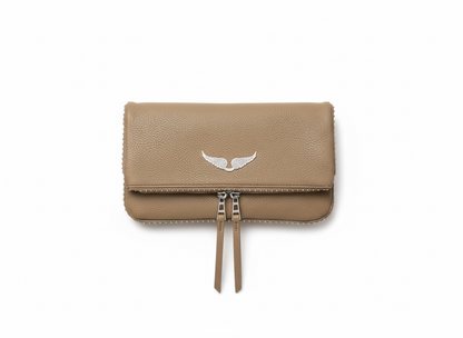 Zadig & Voltaire Beige Leather Clutch 🤍✨ | Minimal Chic Essential