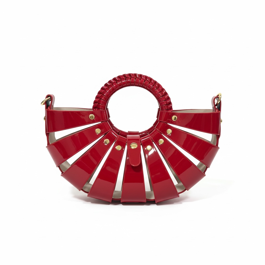 ❤️ Bottega Veneta Red Shell Top Handle Bag – Statement Designer Handbag ✨