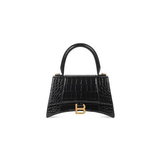 Balenciaga Hourglass Croc-Embossed Handbag