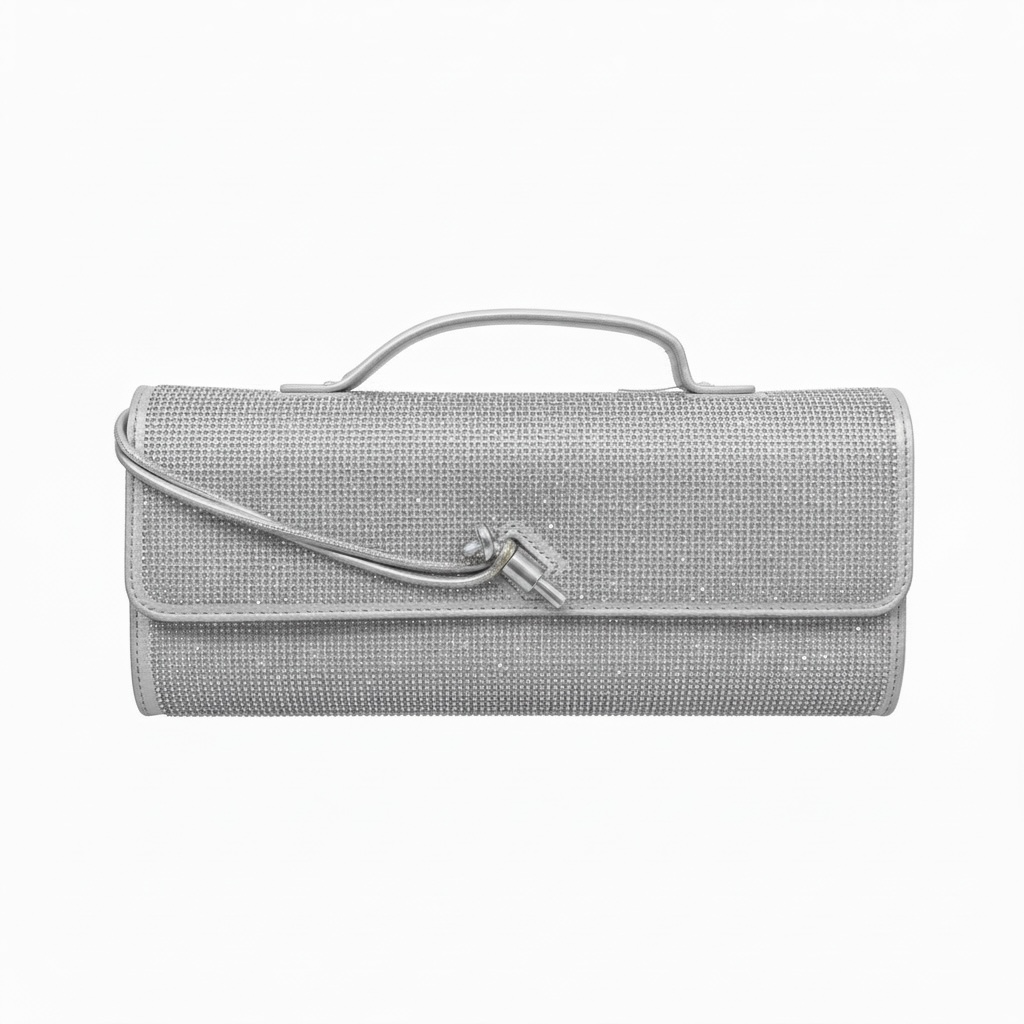 ✨ Bottega Veneta Silver Crystal Knot Clutch – Luxury Evening Handbag ✨