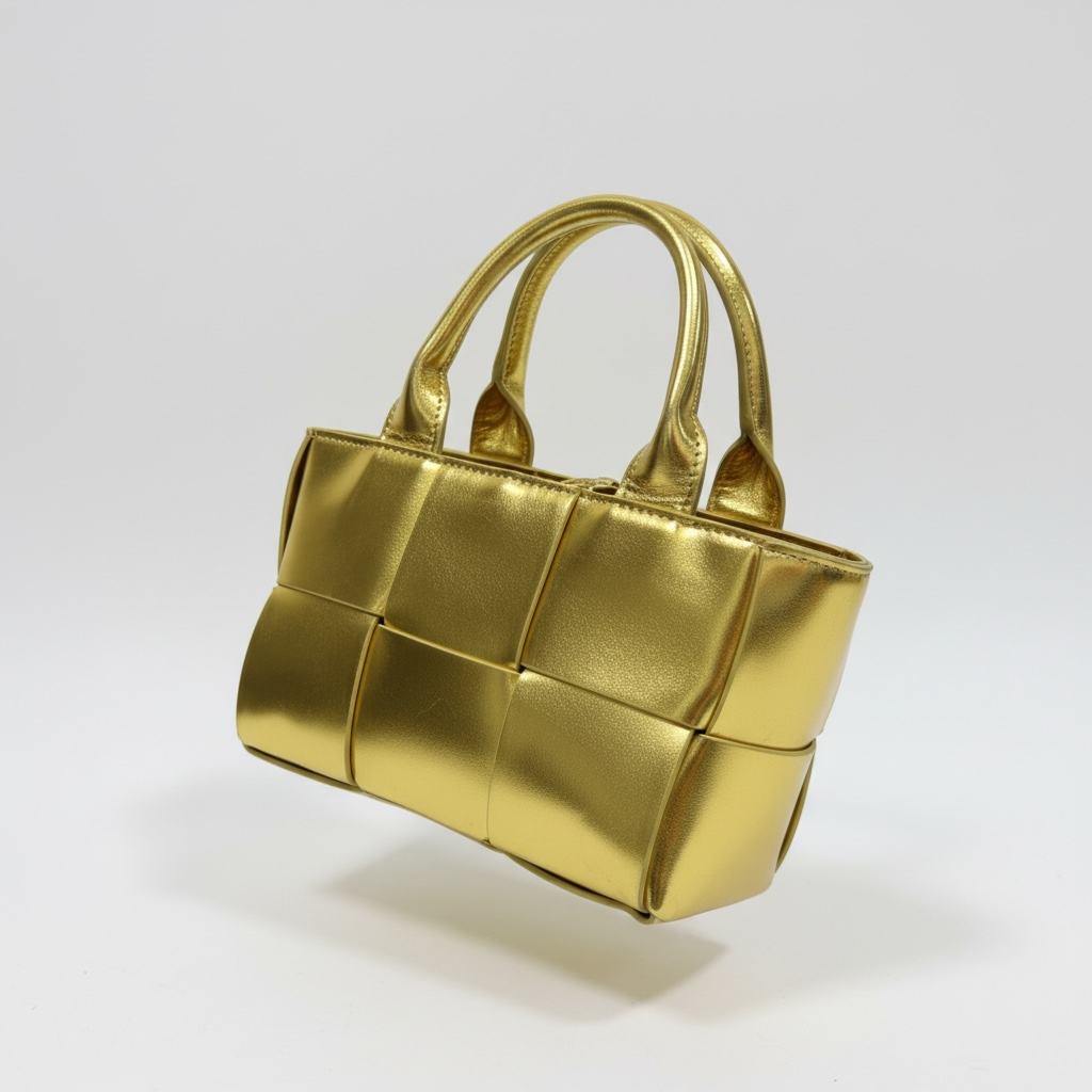 💛 Gold Bottega Veneta Mini Intrecciato Tote & Card Holder