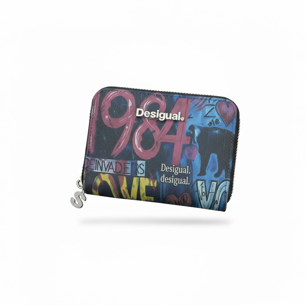 🎨 Desigual Graffiti Art Wallet & Card Holder Set 💙✨