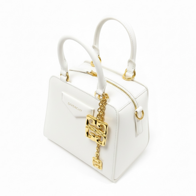 Givenchy Mini Top Handle Bag White with Gold Charm 🤍✨🔗