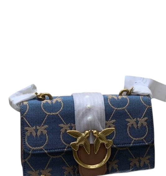 Pinko Love Bag with Gold Embroidery