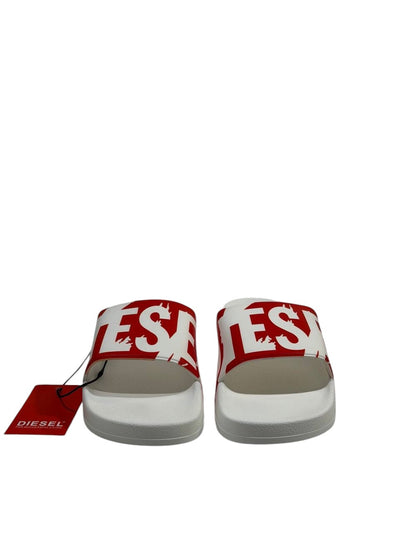DIESEL Slides – Red Logo Statement Edition 🔴⚪