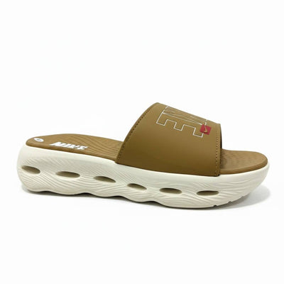 Nike Air Cushion Slides Tan & White 🤎🤍 | Premium Comfort Summer Edition 👟🔥