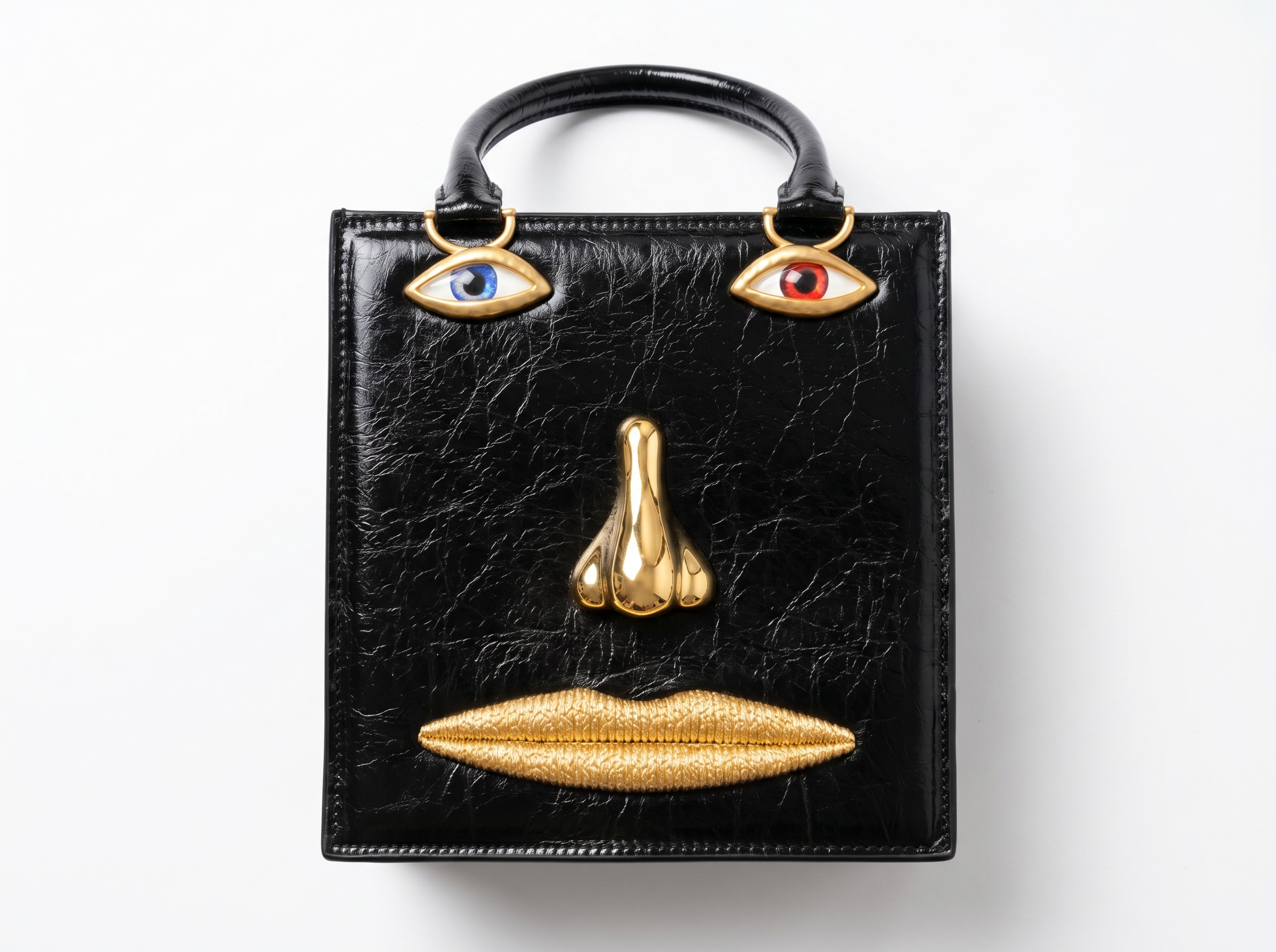✨ Schiparllie Face Art Mini Tote Bag – Black Edition 🖤👁️💋
