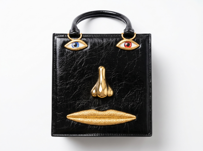 ✨ Schiparllie Face Art Mini Tote Bag – Black Edition 🖤👁️💋