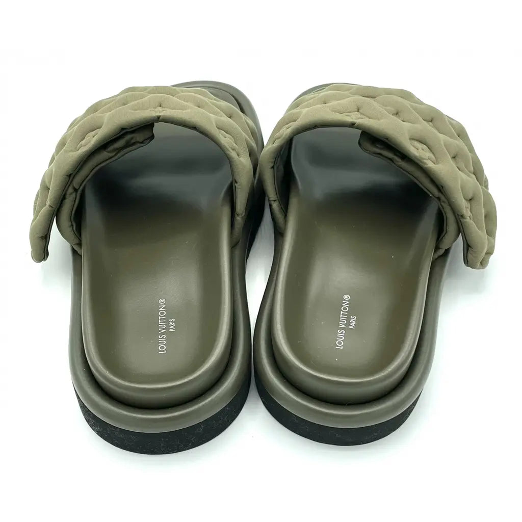 Louis Vuitton Monogram Embossed Comfort Slide Sandals 🫒