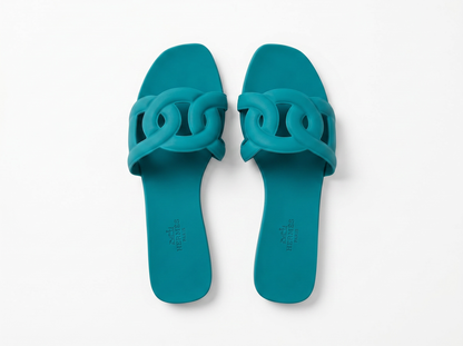 Hermès Chypre Rubber Sandals – Emerald Green 💚