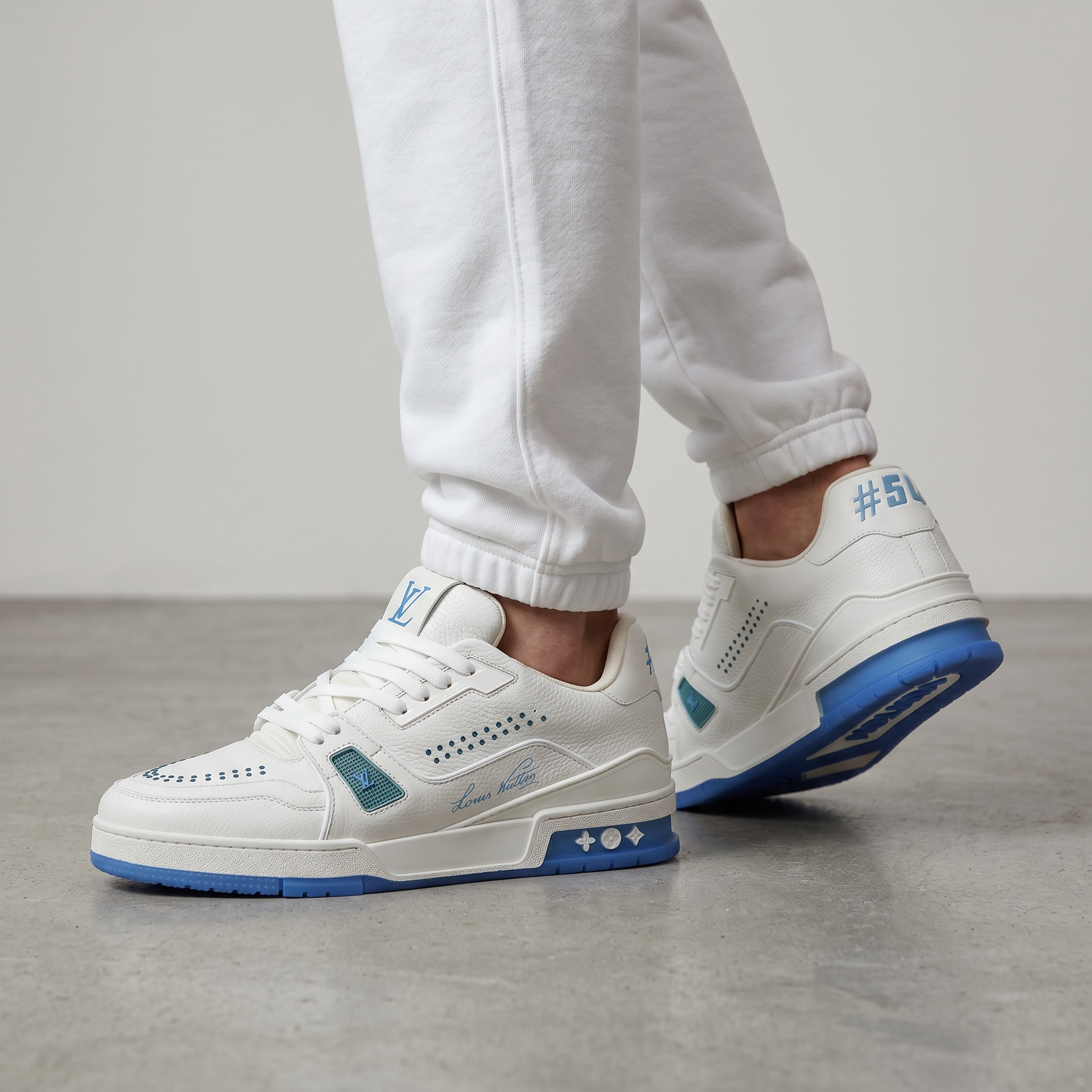 🤍💙 Louis Vuitton Signature Court Sneakers 👟✨