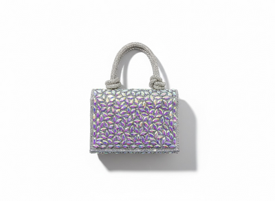 Iridescent Crystal Mini Top Handle Bag ✨💜 | Multi-Color Glam Statement