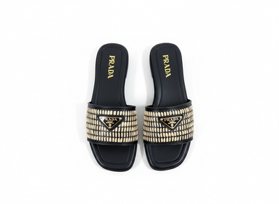 PRADA Raffia Slide Sandals 🖤✨ | Iconic Summer Luxury