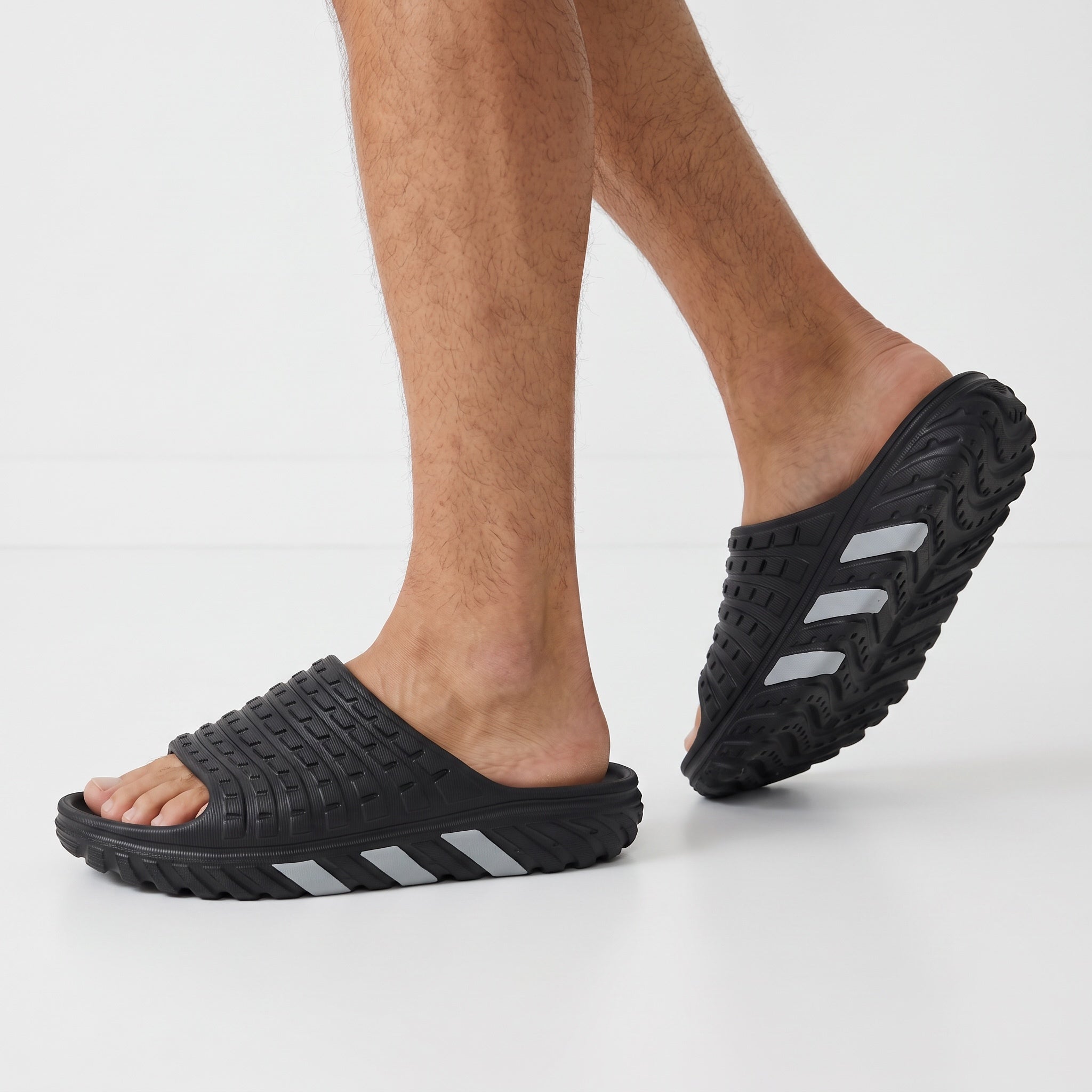 adidas PureChill black grey molded slide sandals