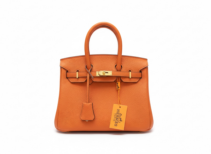 Hermès Birkin Style Orange Leather Bag 🧡✨ | Iconic Luxury Statement