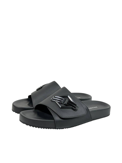 Balenciaga BB Logo Slide Sandals – All Black Edition 🖤🔥