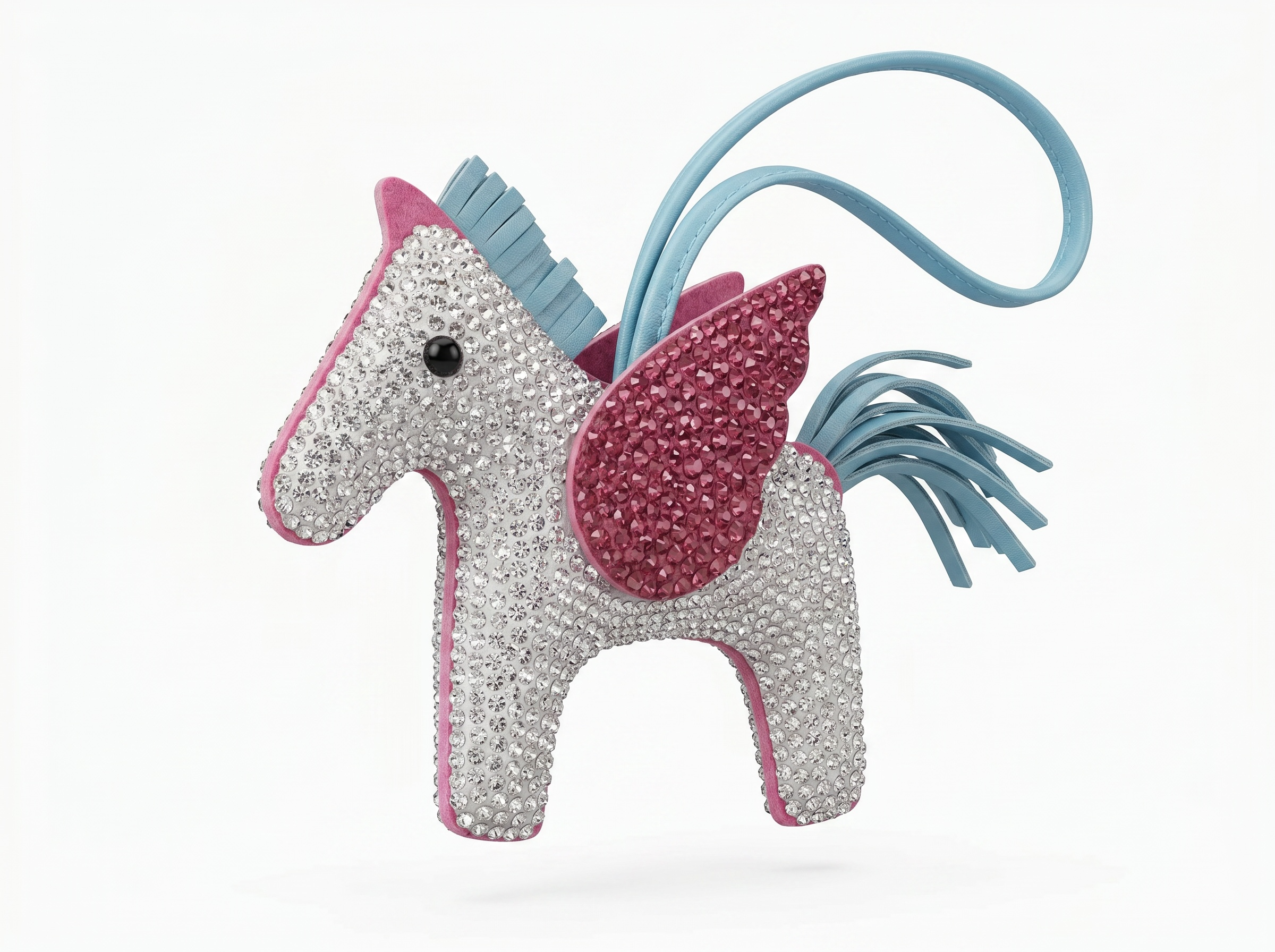 🦄 HERMÈS Rodeo Pegasus Crystal Charm – Pink Wings Edition ✨💖
