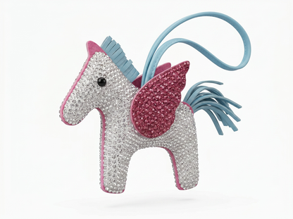 🦄 HERMÈS Rodeo Pegasus Crystal Charm – Pink Wings Edition ✨💖