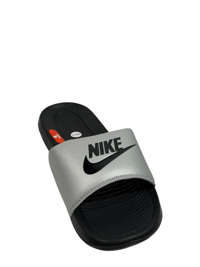 NIKE Comfort Slides – Grey & Black Edition 🖤⚡