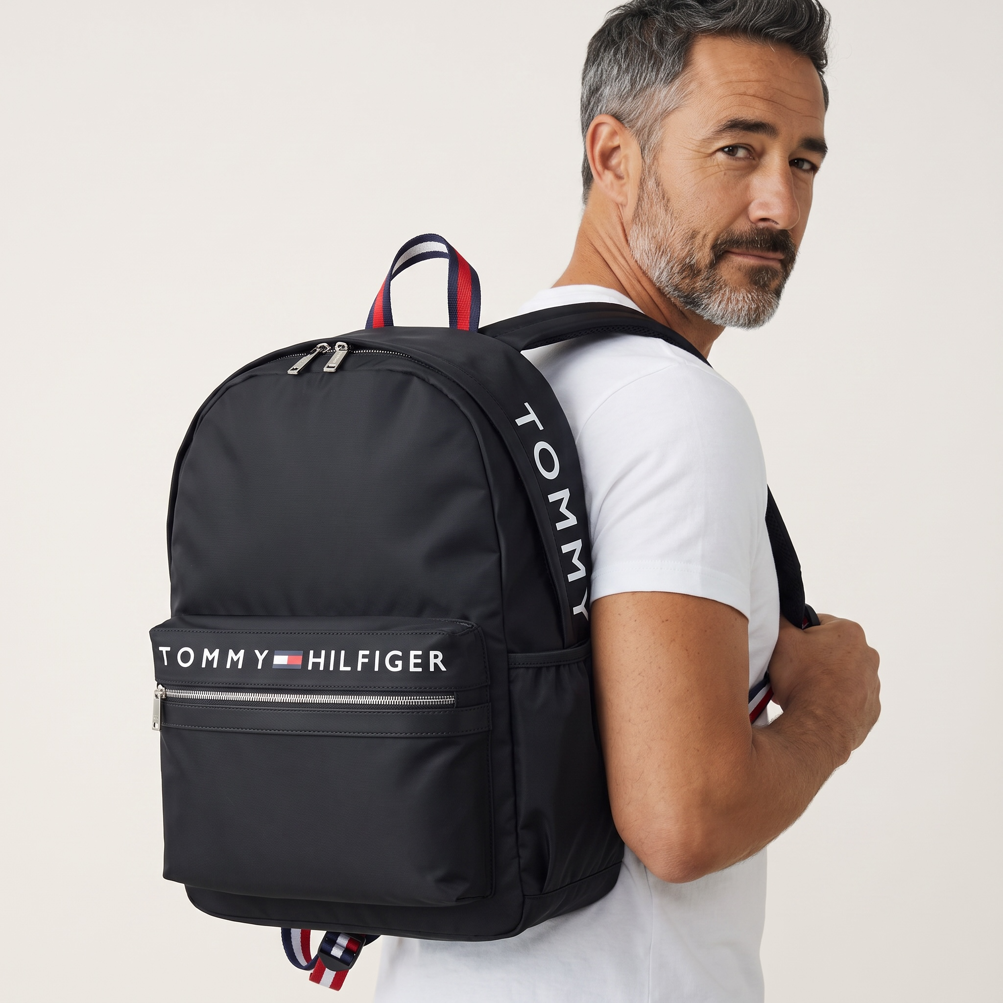 Tommy Hilfiger Black Logo Backpack 🎒 | Classic Everyday Travel & School Bag