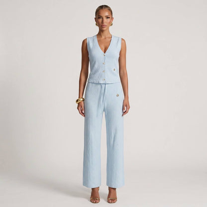 Loro Piana Textured Knit Co-Ord Set – Sky Blue 💙✨