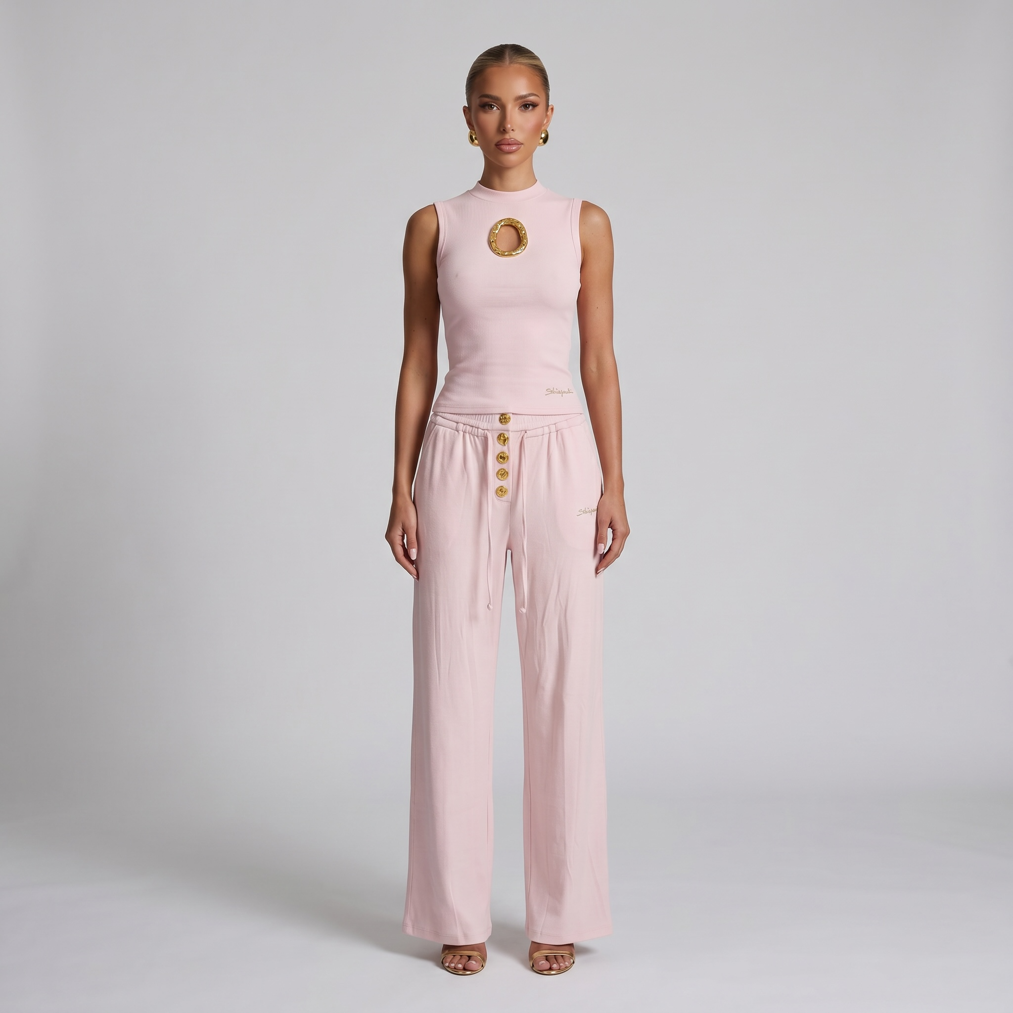 : Schiaparelli Blush Pink Gold Ring Lounge Set 🩷✨💛🔥