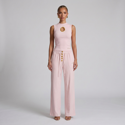 : Schiaparelli Blush Pink Gold Ring Lounge Set 🩷✨💛🔥