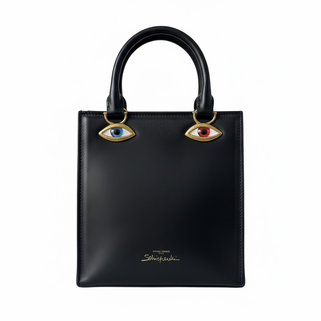 Schiaparelli Face Mini Tote – Black & Gold Surreal Edition 👁✨