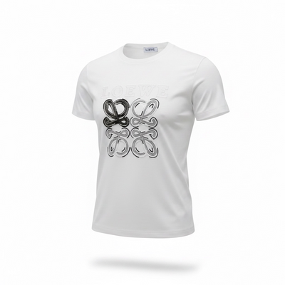 Loewe White Anagram T-Shirt 🤍✨ Contrast Logo Edition