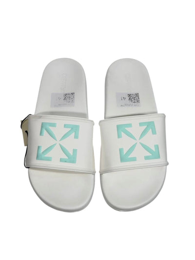 OFF-WHITE Slides – White Mint Arrow Edition 🤍💚