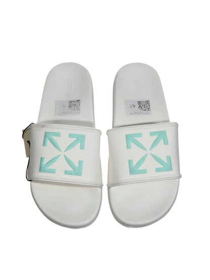 OFF-WHITE Slides – White Mint Arrow Edition 🤍💚