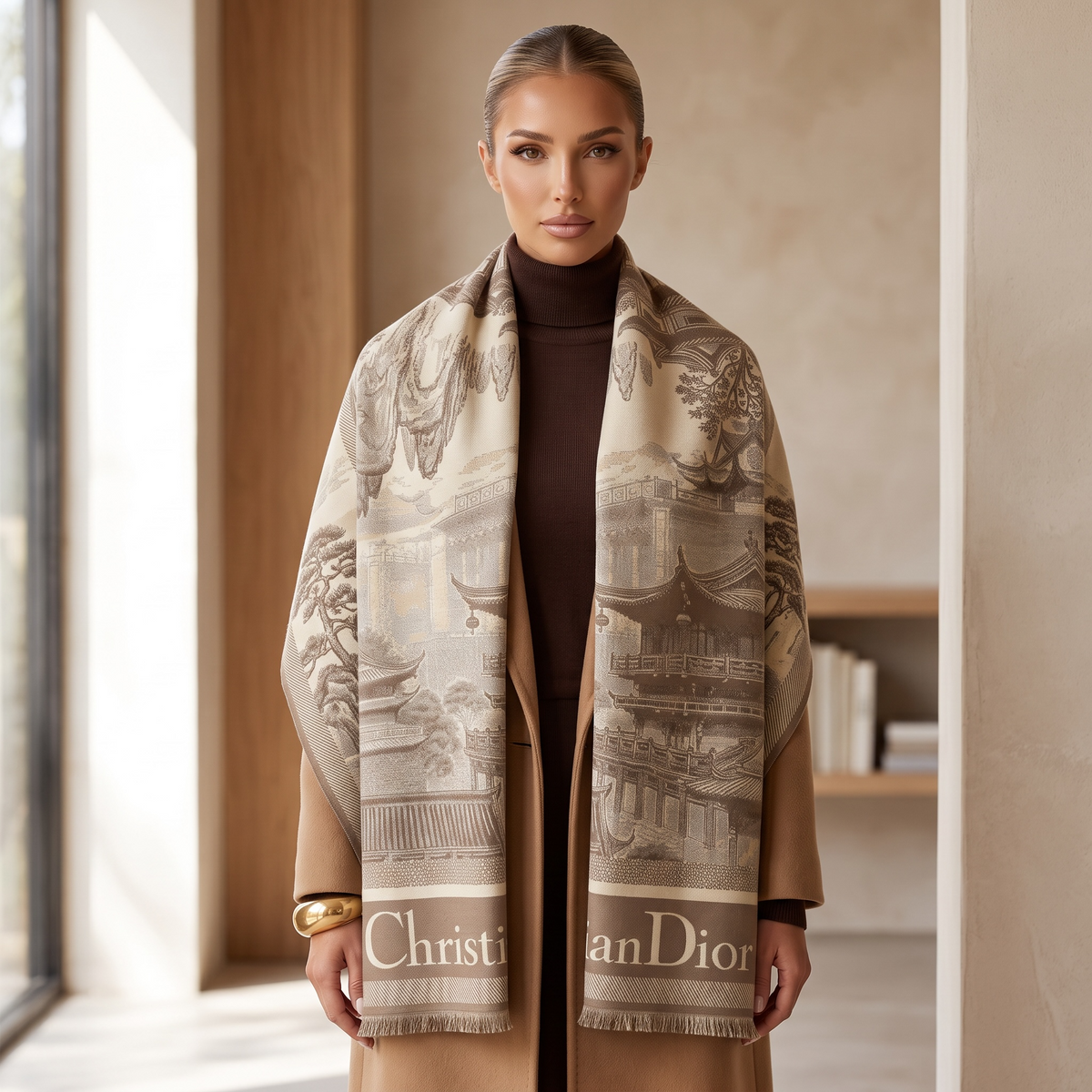 Christian Dior Toile de Jouy Scarf 🤎✨ | Heritage Brown Statement
