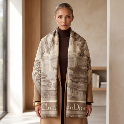 Christian Dior Toile de Jouy Scarf 🤎✨ | Heritage Brown Statement