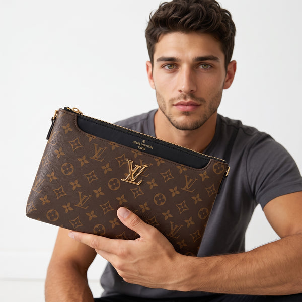 Louis Vuitton Monogram Pouch – Brown ✨