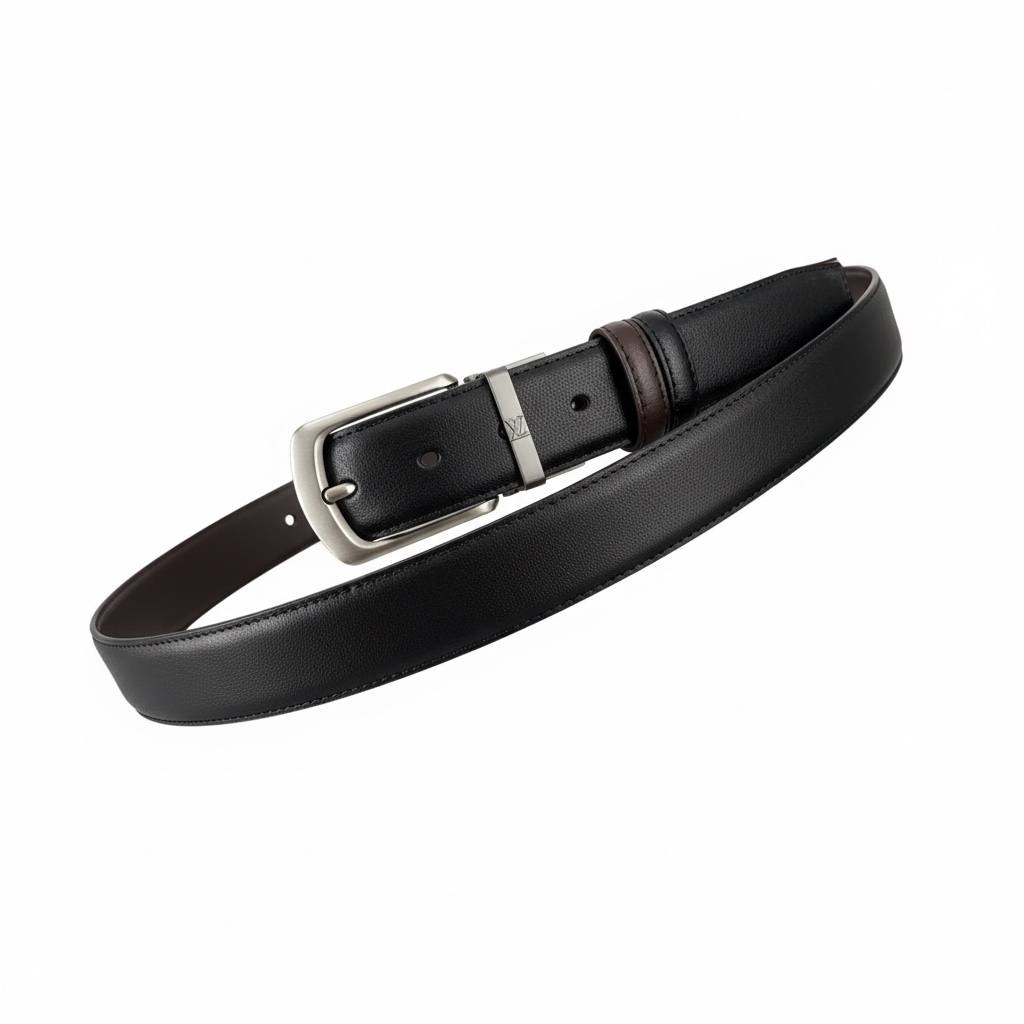 Louis Vuitton Reversible Leather Belt 115cm – Classic Silver Buckle ✨