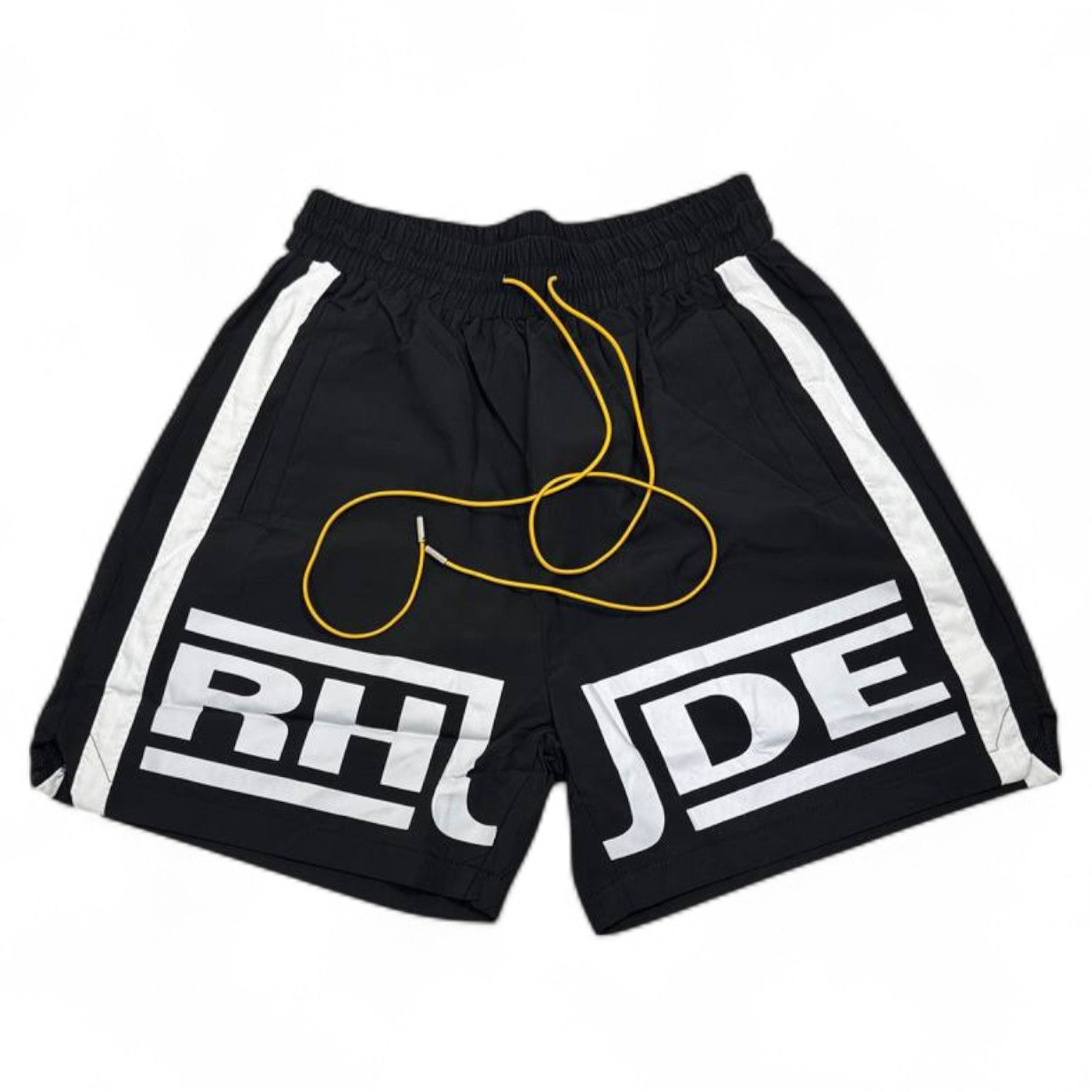 Rhude Logo Swim Shorts – Black & White Street Edition ⚫⚪