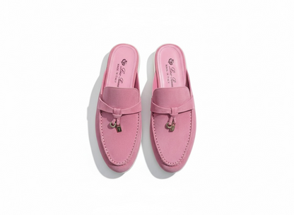 LORO PIANA Style Pink Suede Mule Loafers 💗✨ | Chic Comfort Edition