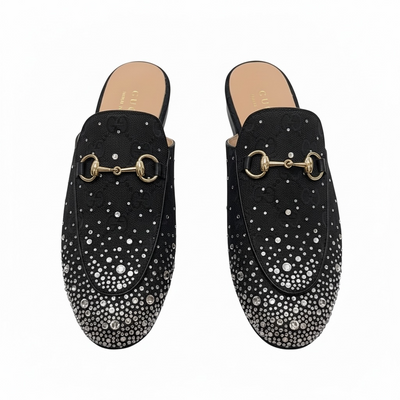 GUCCI Crystal Horsebit Mules 🖤✨ | Glam Statement Luxury