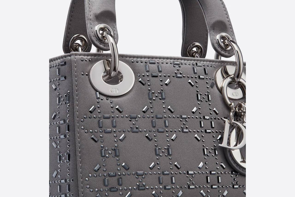 Dior Handbag with Silver Studded Design and Chain Strap